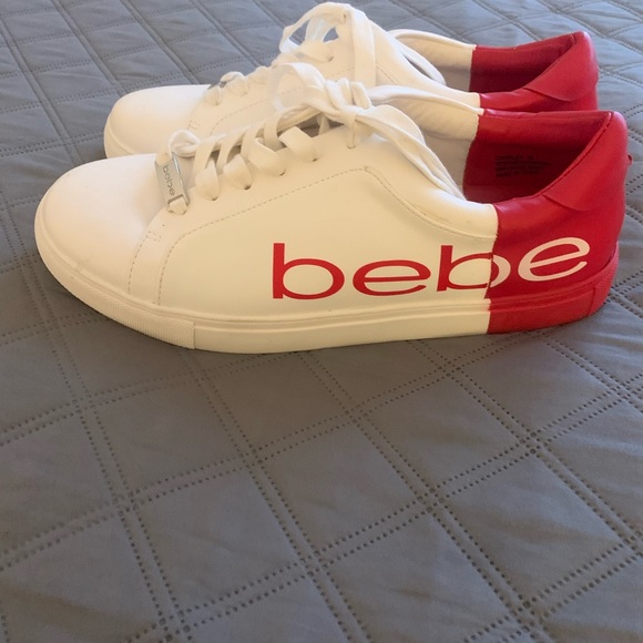 Red and white Bebe sneakers - Picture 3 of 4